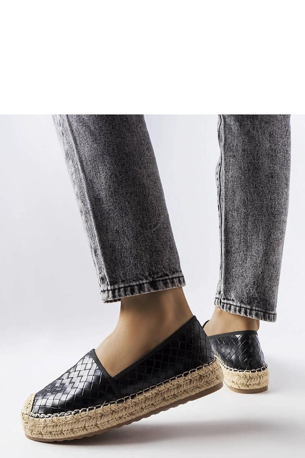 Geoffrey Charm – Sorte espadrillos med preget overflate til dame fra MS StyleHaven, laget av Viskose; polyester; Polyamid, farge Brun, størrelse 39, med long ermer, perfekt til casual; dress