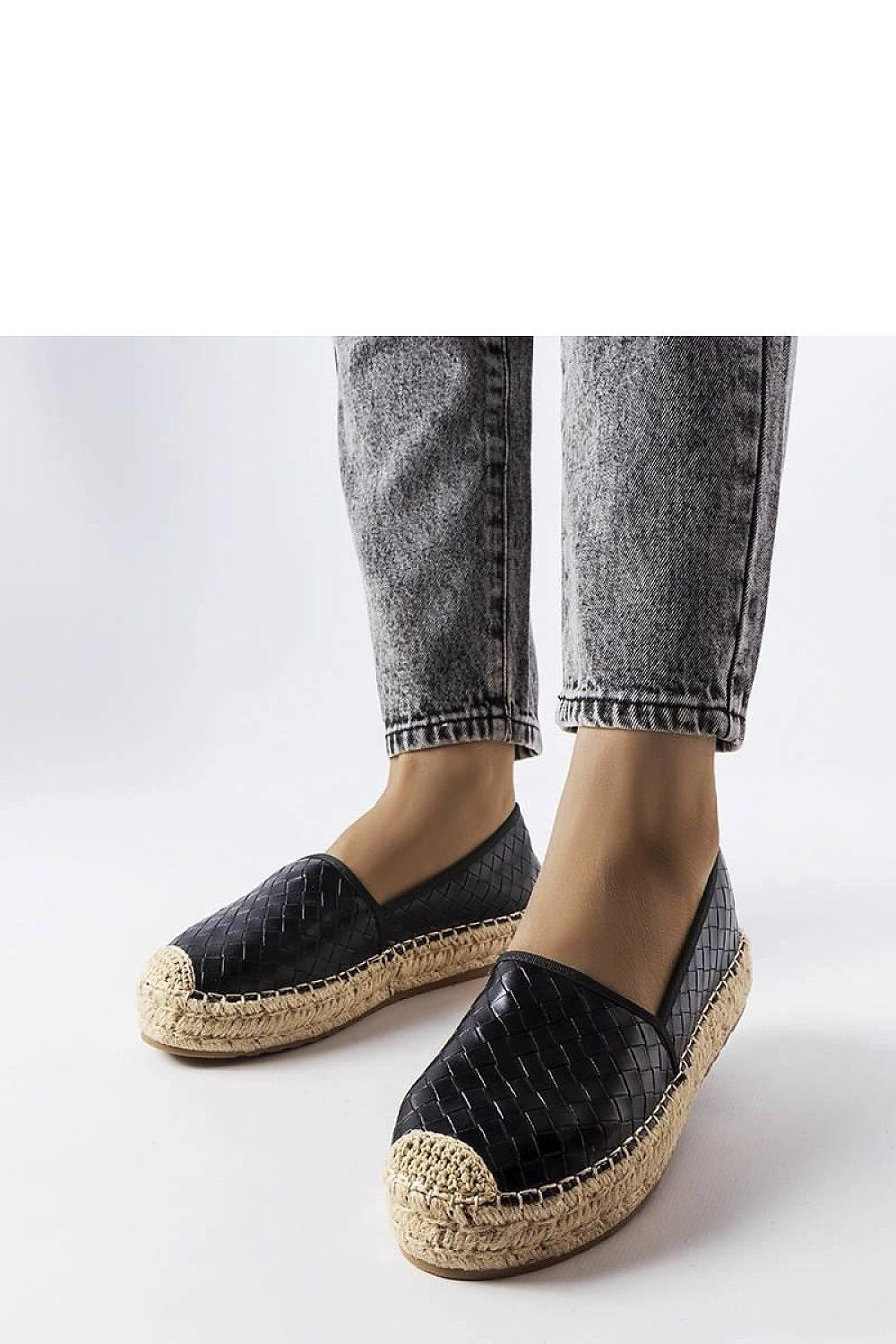 Geoffrey Charm – Sorte espadrillos med preget overflate til dame fra MS StyleHaven, laget av Viskose; polyester; Polyamid, farge Svart, størrelse 37, med long ermer, perfekt til casual; dress