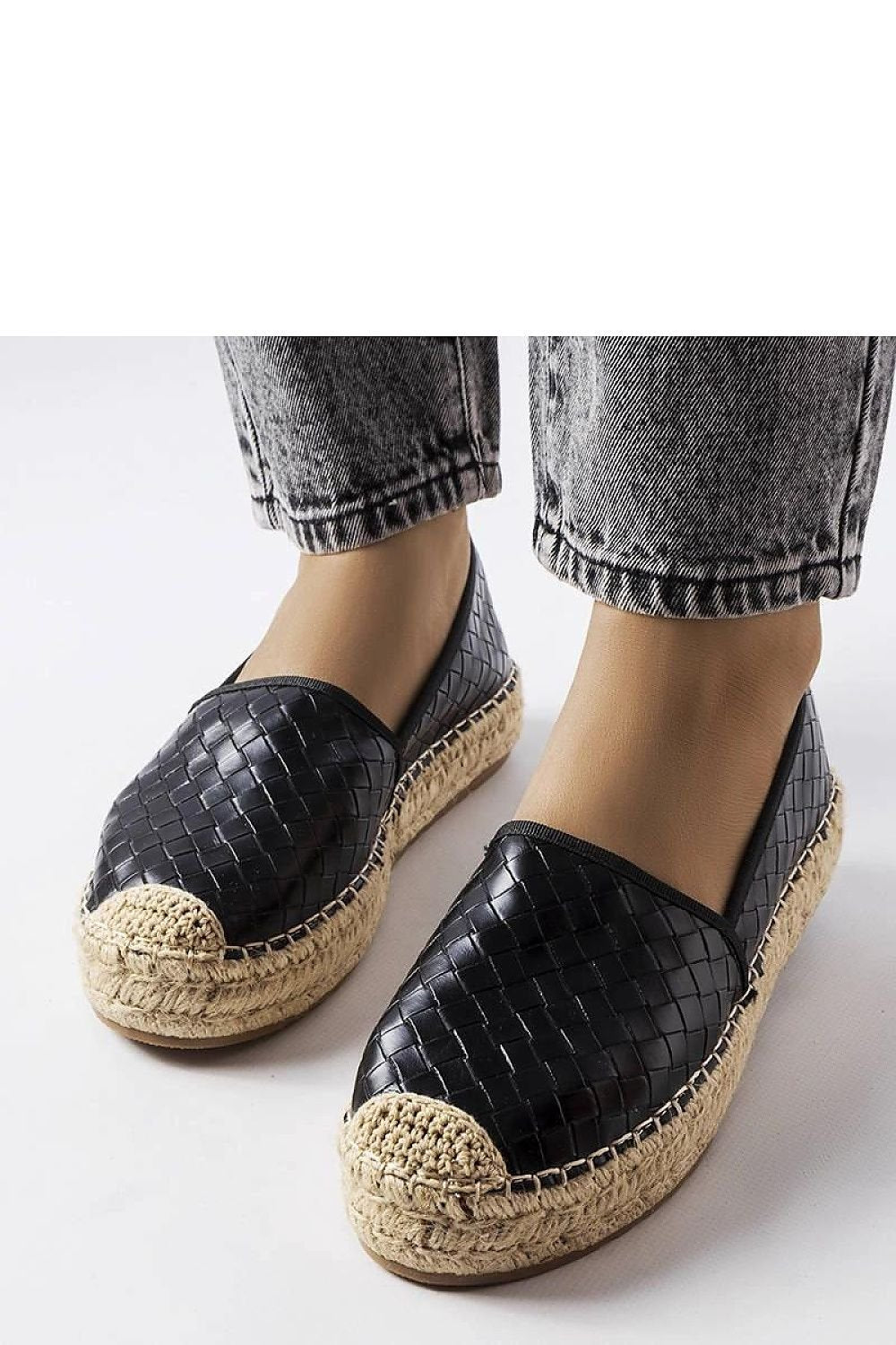 Geoffrey Charm – Sorte espadrillos med preget overflate til dame fra MS StyleHaven, laget av Viskose; polyester; Polyamid, farge Svart, størrelse 38, med long ermer, perfekt til casual; dress