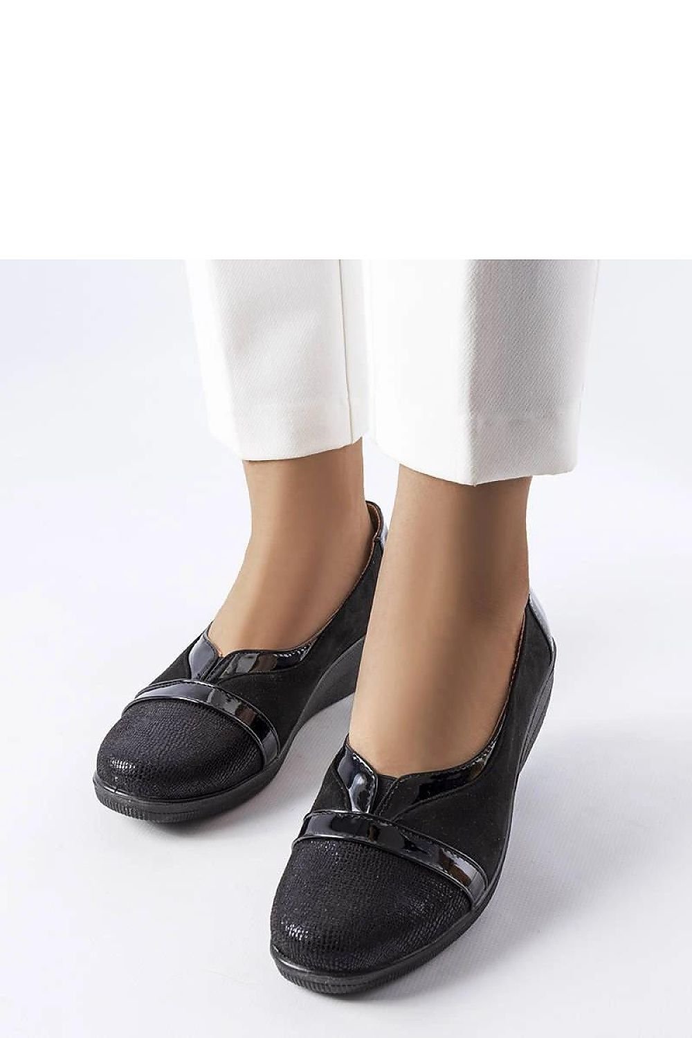 Sundown Grace dame flate sko – elegante svarte kilesko til dame fra MS StyleHaven, laget av Viskose; polyester; Polyamid, farge Svart, størrelse 38, med long ermer, perfekt til casual; dress