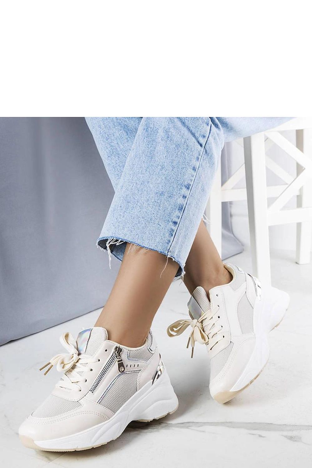 Beige Stacey Wedge dame Sneakers til dame fra MS StyleHaven, laget av Viskose; polyester; Polyamid, med detaljer i rubber, farge beige, størrelse 36, med long ermer, hælhøyde high; mid, skostørrelse 36; 37; 38; 39; 40; 41, perfekt til casual