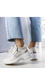 Beige Stacey Wedge dame Sneakers til dame fra MS StyleHaven, laget av Viskose; polyester; Polyamid, farge beige, størrelse 38, med long ermer, perfekt til casual