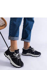 Adalia Flex – Stilige svarte dame sportssneakers til dame fra MS StyleHaven, laget av Viskose; polyester; Polyamid, farge Svart, størrelse 39, med long ermer, perfekt til casual
