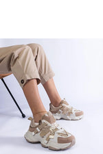 Golden Grace - Dame beige joggesko til dame fra MS StyleHaven, laget av Viskose; polyester; Polyamid, farge beige, størrelse 39, med long ermer, perfekt til casual
