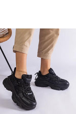 Ivett Sorte Sports Dame Sneakers til dame fra MS StyleHaven, laget av Viskose; polyester; Polyamid, farge Svart, størrelse 38, med long ermer, perfekt til casual