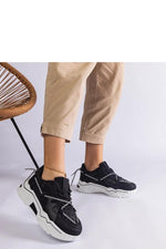Agar Black Glitter Dame Sneakers til dame fra MS StyleHaven, laget av Viskose; polyester; Polyamid, farge Svart, størrelse 39, med long ermer, perfekt til casual