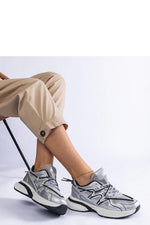 Colunga Hurtado Sølv Joggesko  til dame til dame fra MS StyleHaven, laget av Viskose; polyester; Polyamid, farge Grå, størrelse 38, med long ermer, perfekt til casual