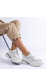 Colunga Hurtado Sølv Joggesko  til dame til dame fra MS StyleHaven, laget av Viskose; polyester; Polyamid, farge Hvit, størrelse 36, med long ermer, perfekt til casual