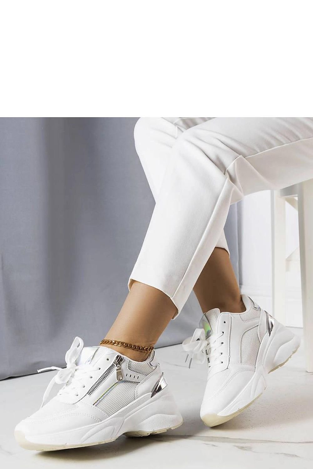 Beige Stacey Wedge dame Sneakers til dame fra MS StyleHaven, laget av Viskose; polyester; Polyamid, farge Grå, størrelse 36, med long ermer, perfekt til casual
