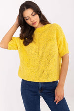 Short sleeve sweater Italy Moda fra MS StyleHaven, størrelse one-size-fits-all, med short, bukselengde long, kjolelengde midi, kjolestil wrap