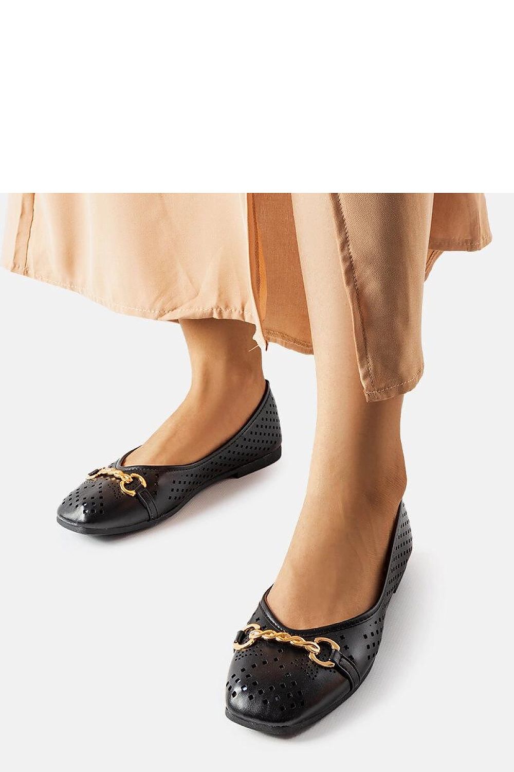 ballerina-sko Solea til dame fra MS StyleHaven, laget av Bomull; polyester, farge Svart, størrelse 37, med 45720 ermer, perfekt til casual; dress