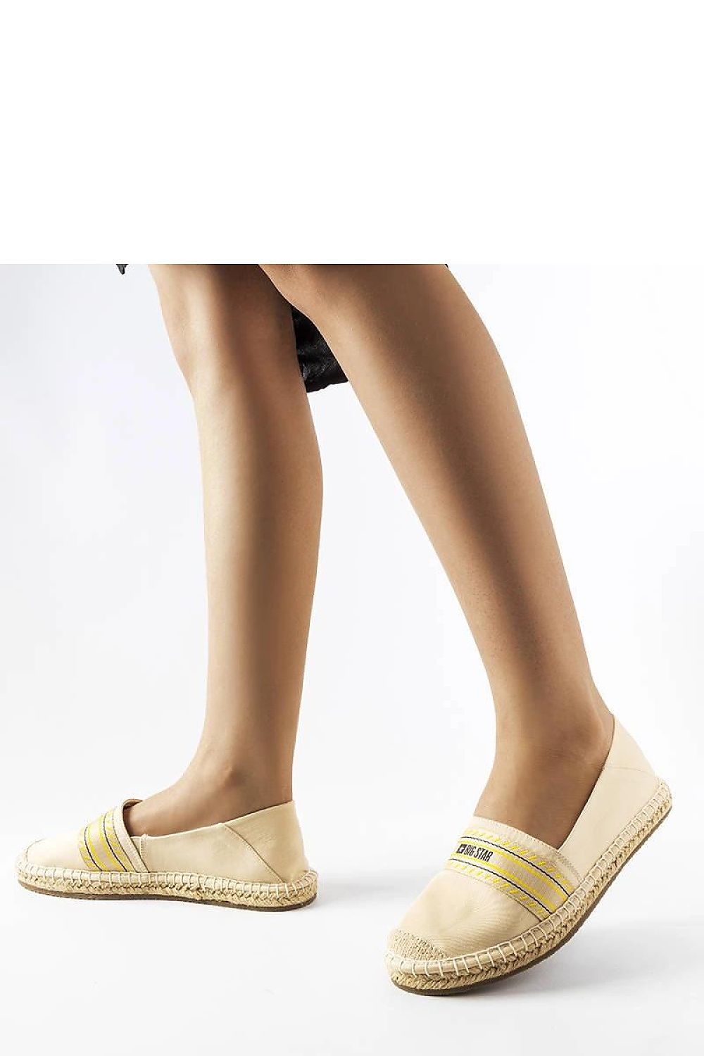 Big Star Espadrille - Solea til dame fra MS StyleHaven, laget av Bomull; polyester, med detaljer i canvas; rubber, farge beige, størrelse 36, med 45720 ermer, hælhøyde flat, skostørrelse 36; 37; 38; 39; 40; 41, perfekt til casual; dress
