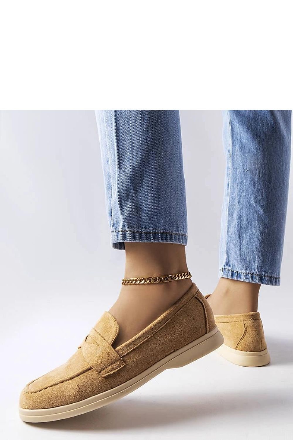 Ferragus Beige øko-semsket mokkasiner til dame til dame fra MS StyleHaven, laget av Viskose; polyester; Polyamid, farge beige, størrelse 37, med long ermer, perfekt til casual