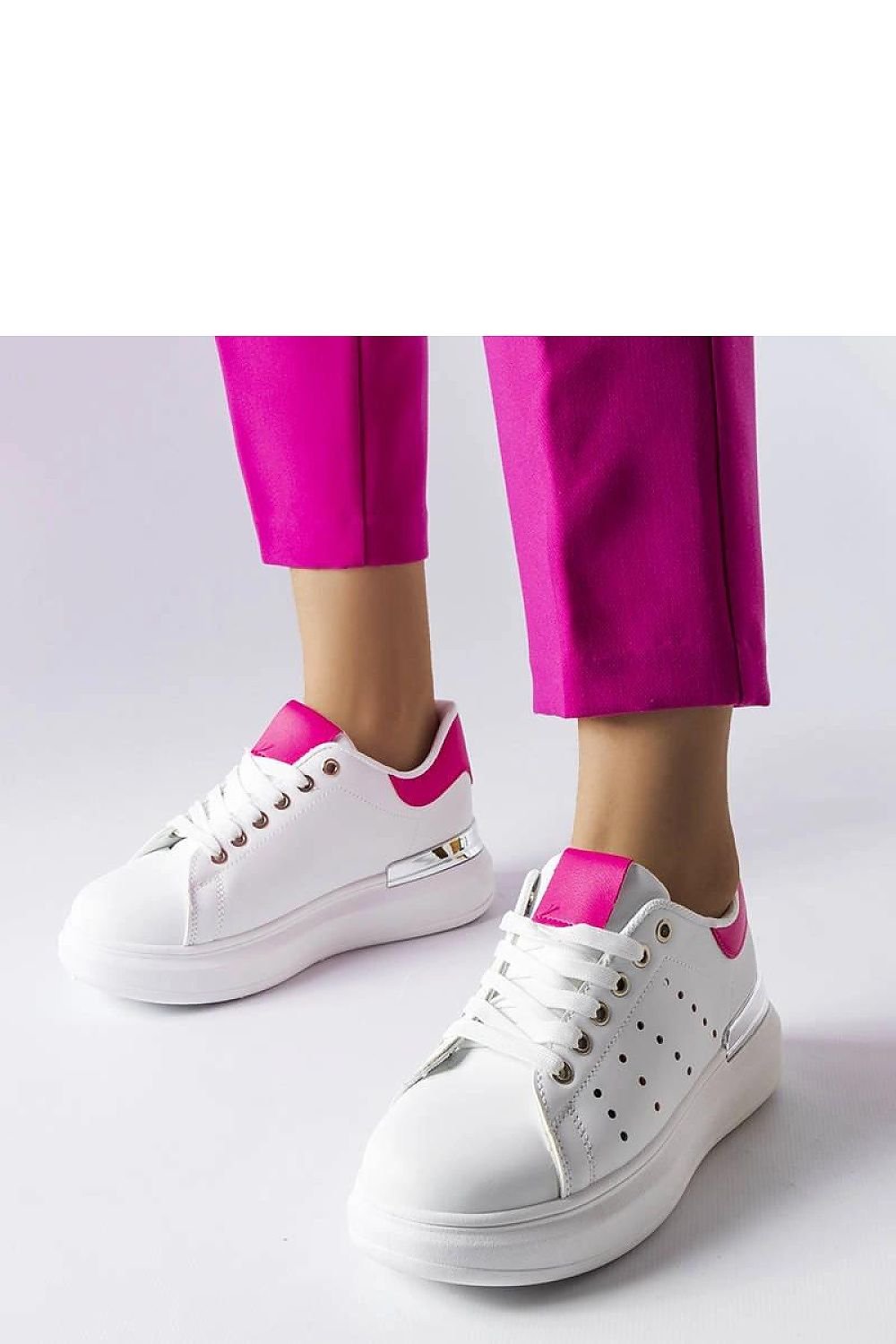 Hvite Chalut dame sneakers – Trendy sommersko til dame fra MS StyleHaven, laget av Viskose; polyester; Polyamid, farge wihte/Rosa, størrelse 37, med long ermer, perfekt til casual