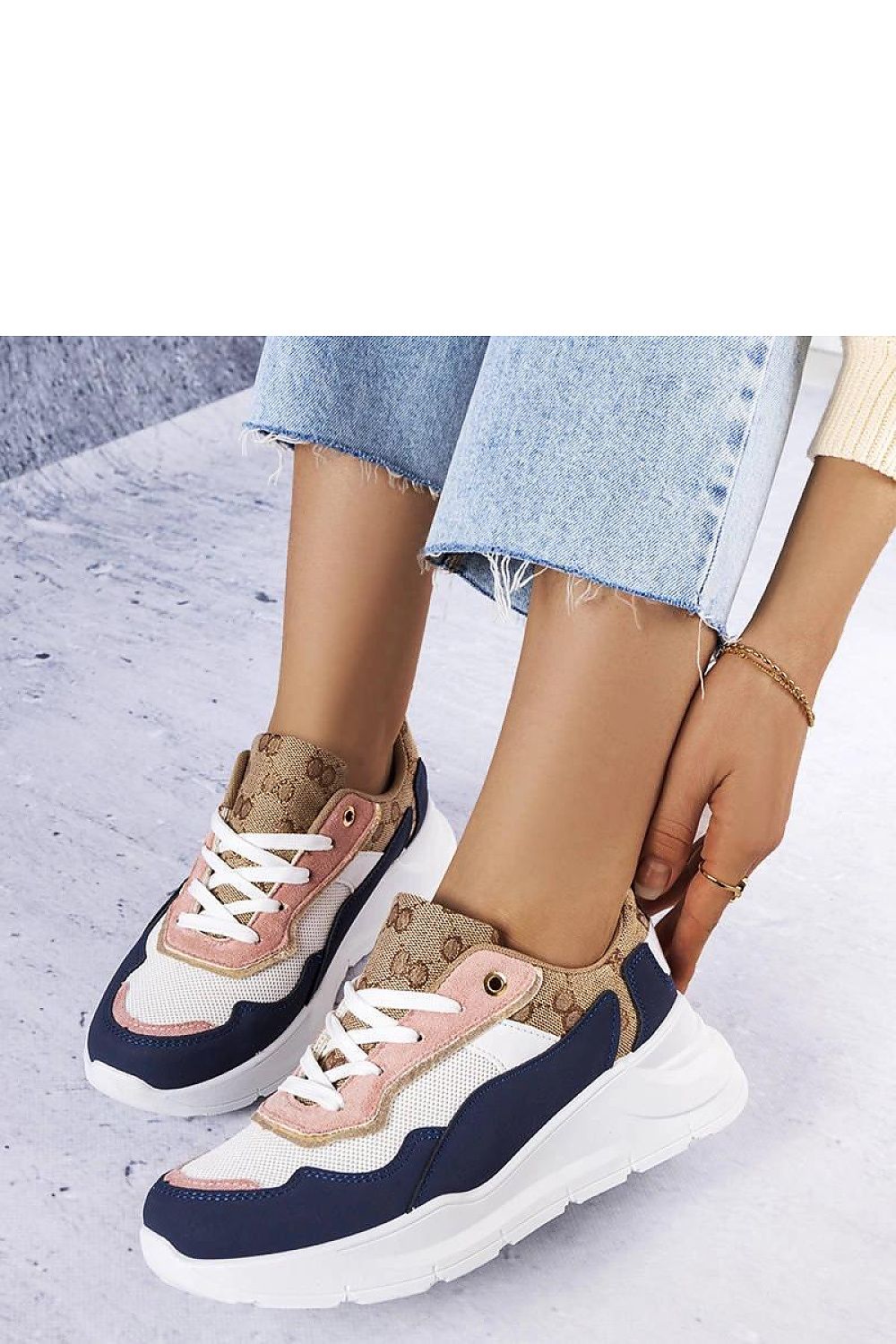 Navy Lebrun Sneakers - Trendy Comfort til dame fra MS StyleHaven, laget av Viskose; polyester; Polyamid, farge multi, størrelse 37, med long ermer, perfekt til casual; dress