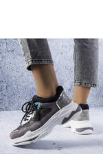 Grå-Sølv Sneakers til dame til dame fra MS StyleHaven, laget av Viskose; polyester; Polyamid, farge Grå, størrelse 38, med long ermer, perfekt til casual
