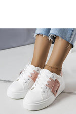 Toni hvite dame joggesko med rosa spenne til dame fra MS StyleHaven, laget av Viskose; polyester; Polyamid, farge Hvit, størrelse 38, med long ermer, perfekt til casual