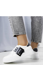Toni hvite dame joggesko med rosa spenne til dame fra MS StyleHaven, laget av Viskose; polyester; Polyamid, farge Hvit, størrelse 40, med long ermer, perfekt til casual