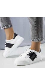 Toni hvite dame joggesko med rosa spenne til dame fra MS StyleHaven, laget av Viskose; polyester; Polyamid, farge Hvit, størrelse 41, med long ermer, perfekt til casual