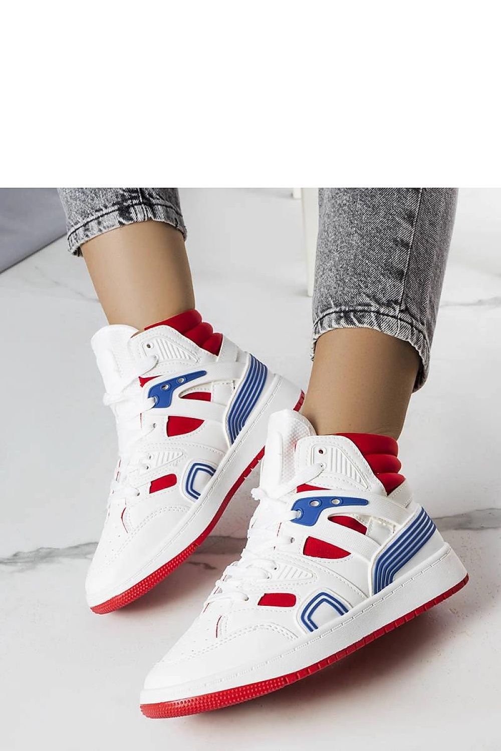 Marjorie hvite high-top dame sneakers til dame fra MS StyleHaven, laget av Viskose; polyester; Polyamid, farge multi, størrelse 37, med long ermer, perfekt til casual