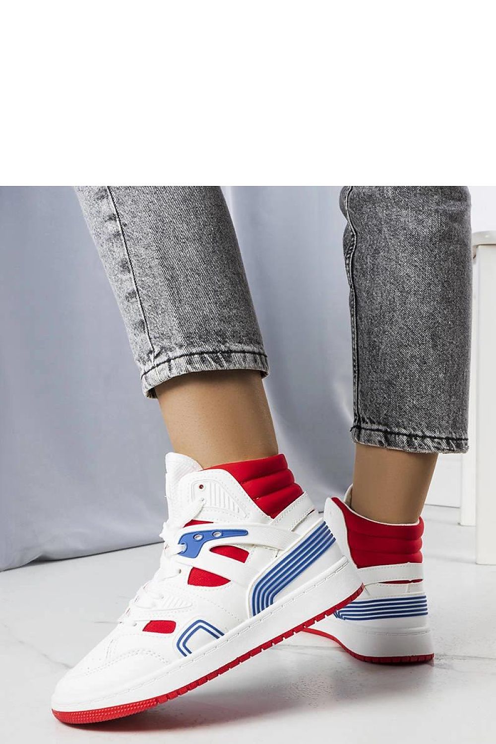 Marjorie hvite high-top dame sneakers til dame fra MS StyleHaven, laget av Viskose; polyester; Polyamid, farge multi, størrelse 38, med long ermer, perfekt til casual