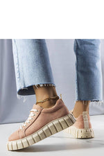 Pamela rose Platform Sneakers til dame til dame fra MS StyleHaven, laget av Viskose; polyester; Polyamid, farge Rosa, størrelse 38, med long ermer, perfekt til casual