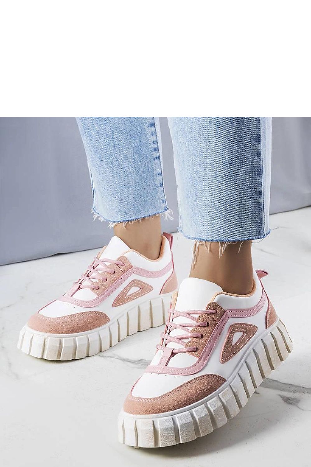 Robyn rose Platform Sneakers til dame til dame fra MS StyleHaven, laget av Viskose; polyester; Polyamid, farge Rosa, størrelse 37, med long ermer, perfekt til casual