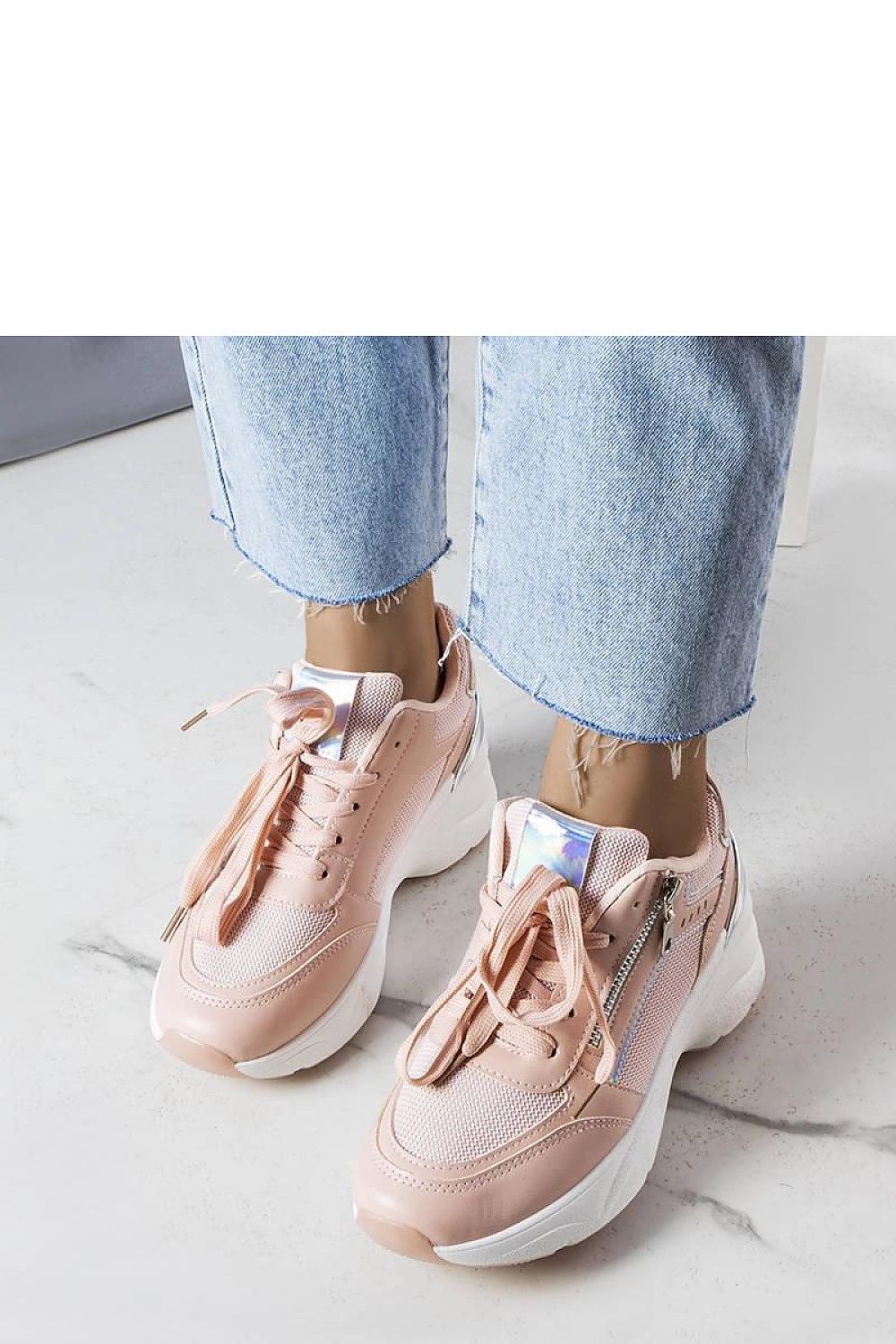 Beige Stacey Wedge dame Sneakers til dame fra MS StyleHaven, laget av Viskose; polyester; Polyamid, farge Hvit, størrelse 36, med long ermer, perfekt til casual