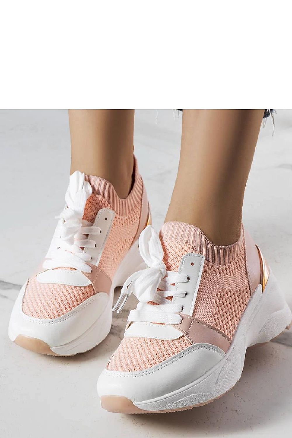 Ann Rose Wedge dame Sneakers for sommer til dame fra MS StyleHaven, laget av Viskose; polyester; Polyamid, farge Rosa, størrelse 37, med long ermer, perfekt til casual