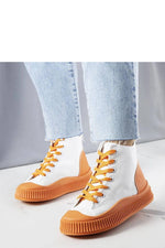Terri hvite & Blå Platform dame Sneakers til dame fra MS StyleHaven, laget av Viskose; polyester; Polyamid, farge Hvit, størrelse 39, med long ermer, perfekt til casual