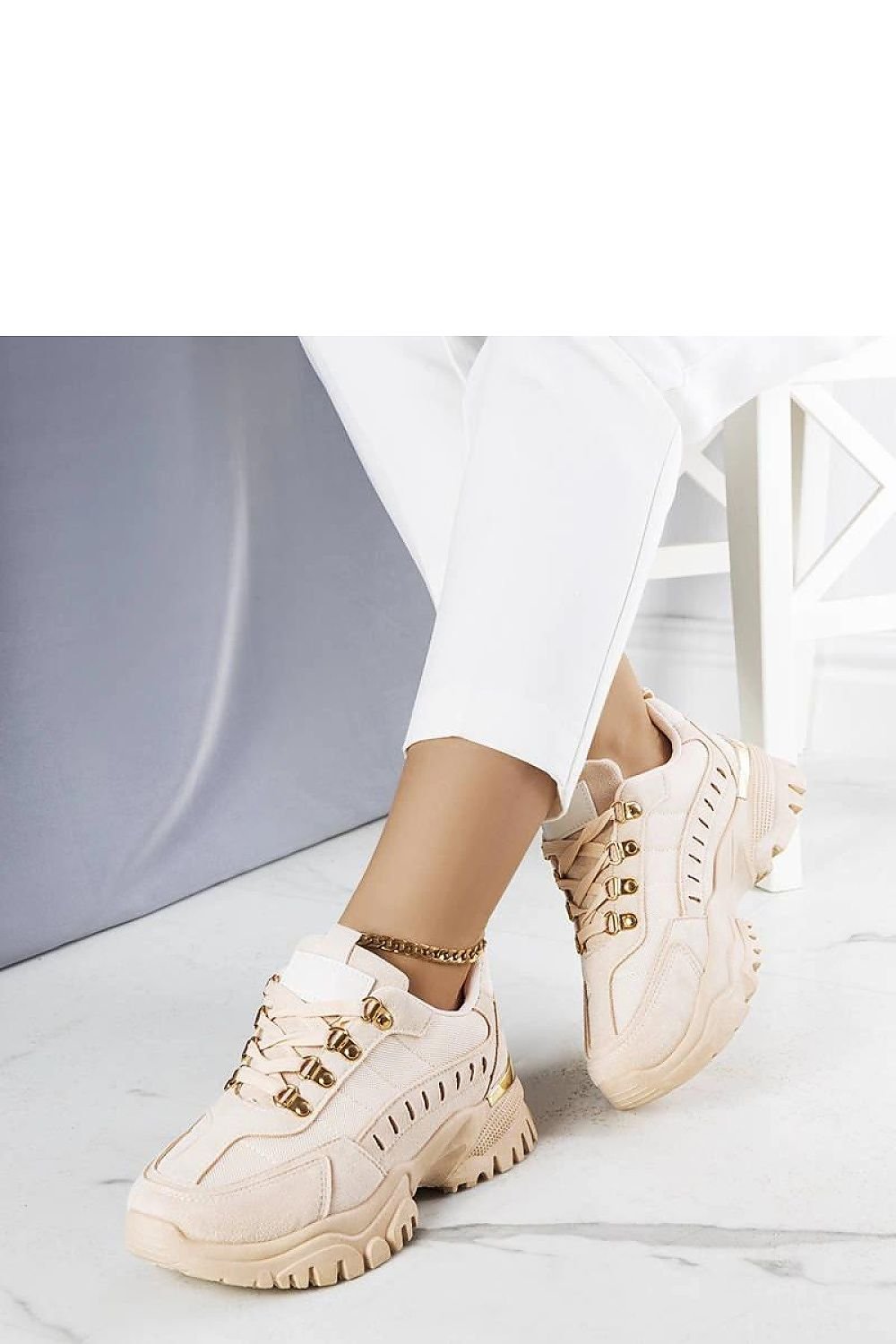 Beige Mindy Sneakers – Sommerkomfort til dame til dame fra MS StyleHaven, laget av Viskose; polyester; Polyamid, farge beige, størrelse 37, med long ermer, perfekt til casual