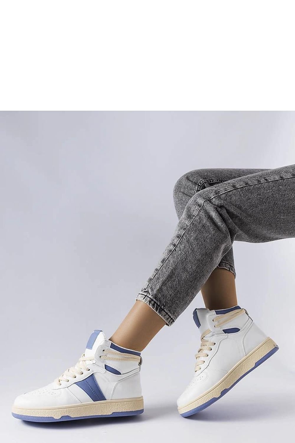 Robin Blå High-Top joggesko til dame til dame fra MS StyleHaven, laget av Viskose; polyester; Polyamid, farge Blå, størrelse 37, med long ermer, perfekt til casual