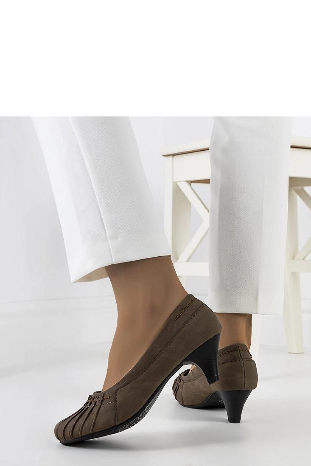 Santro Brun Pumps til dame til dame fra MS StyleHaven, laget av Viskose; polyester; Polyamid, farge Brun, størrelse 37, med long ermer, perfekt til dress