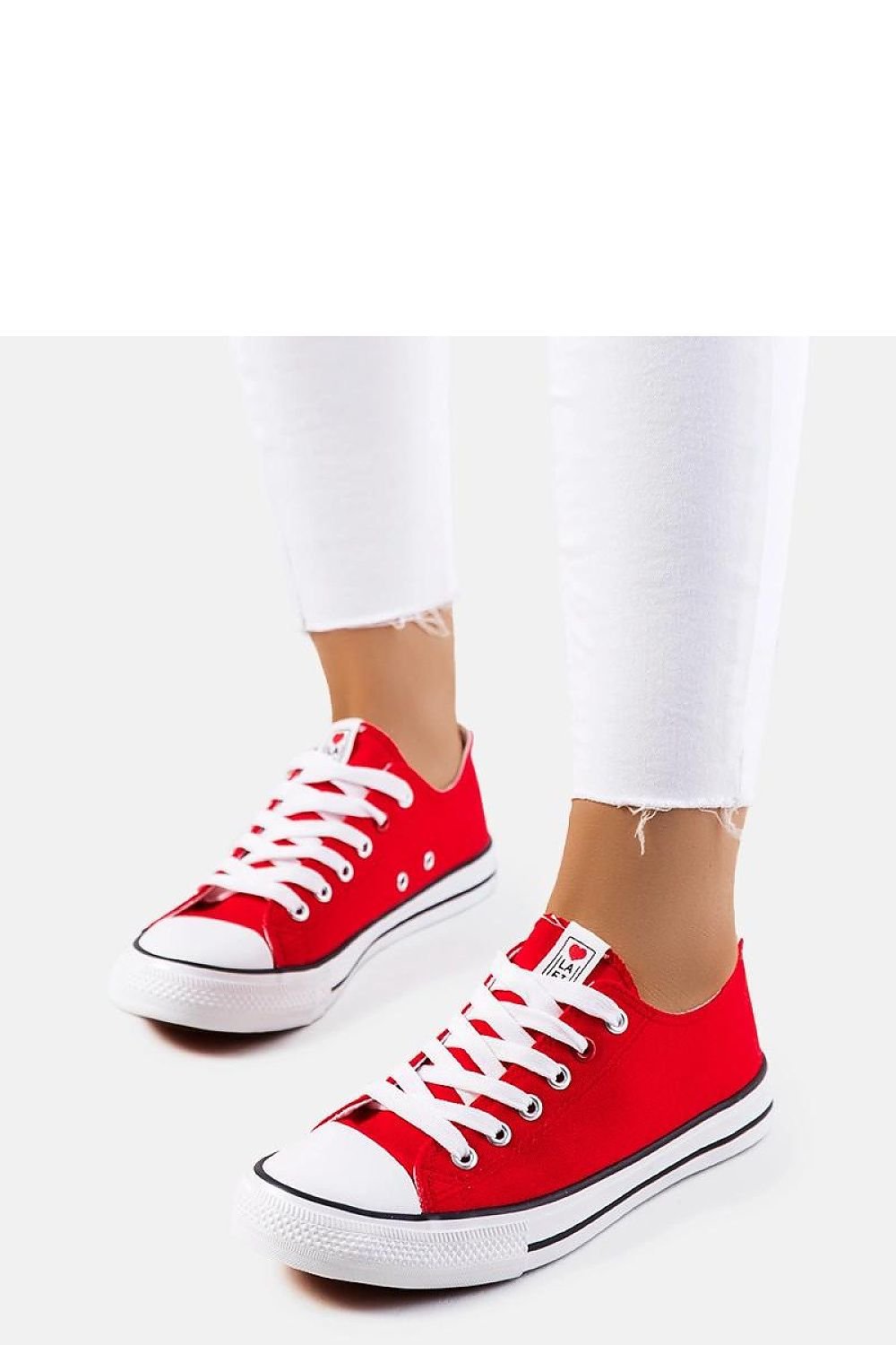 Kolind røde joggesko til dame til dame fra MS StyleHaven, laget av Viskose; polyester; Polyamid, farge Rød, størrelse 39, med long ermer, perfekt til casual