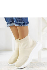 Jennifer – Beige høye sneakers til dame til dame fra MS StyleHaven, laget av Viskose; polyester; Polyamid, med detaljer i canvas; rubber, farge beige, størrelse 36, med long ermer, hælhøyde low; flat; high, skostørrelse 36; 37; 38; 39; 40; 41, perfekt til casual