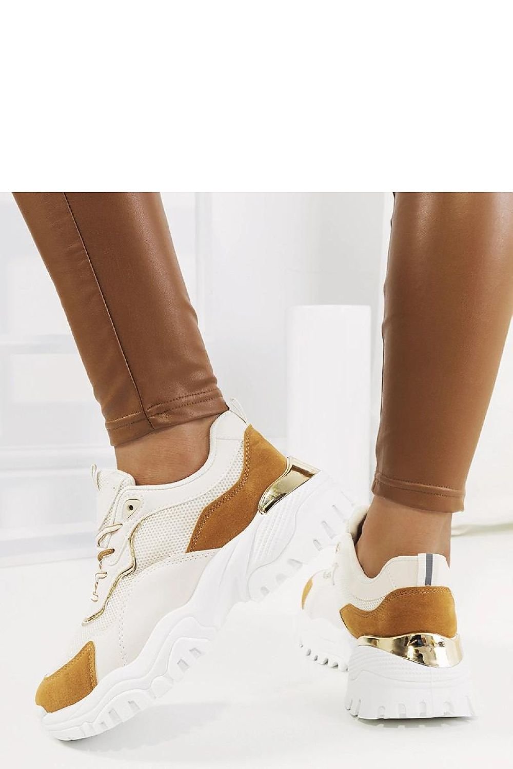 Osorio Chic – Beige sporty dame sneakers til dame fra MS StyleHaven, laget av Viskose; polyester; Polyamid, farge Brun, størrelse 37, med long ermer, perfekt til casual