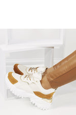 Osorio Chic – Beige sporty dame sneakers til dame fra MS StyleHaven, laget av Viskose; polyester; Polyamid, farge Brun, størrelse 39, med long ermer, perfekt til casual