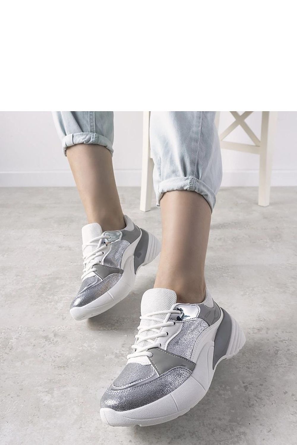Rude Luxe dame sneakers med høy såle til dame fra MS StyleHaven, laget av Viskose; polyester; Polyamid, med detaljer i synthetic; rubber, farge Sølv, størrelse 36, med long ermer, hælhøyde mid; high, skostørrelse 36; 37; 38; 39; 40; 41, perfekt til casual; dress
