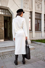 Carmen – strikkeskjørt med stil og komfort - Roco Fashion fra MS StyleHaven, størrelse 38, med long, bukselengde long, kjolelengde midi, kjolestil wrap; a-line