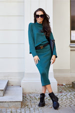 Carmen – strikkeskjørt med stil og komfort - Roco Fashion fra MS StyleHaven, størrelse 36, med long, bukselengde long, kjolelengde midi, kjolestil wrap; a-line