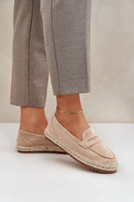 Espadriller i øko-semsket skinn til dame til dame fra MS StyleHaven, laget av Viskose; polyester; Polyamid, farge beige, størrelse 38, med long ermer, perfekt til dress; casual
