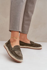 Espadriller i øko-semsket skinn til dame til dame fra MS StyleHaven, laget av Viskose; polyester; Polyamid, farge beige, størrelse 39, med long ermer, perfekt til dress; casual