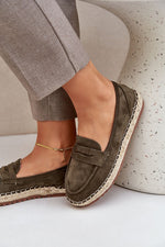 Espadriller i øko-semsket skinn til dame til dame fra MS StyleHaven, laget av Viskose; polyester; Polyamid, farge beige, størrelse 41, med long ermer, perfekt til dress; casual