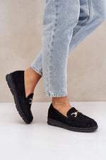 Mokkasiner til dame med overdel og gitter - Økosemskede til dame fra MS StyleHaven, laget av Viskose; polyester; Polyamid, farge Svart, størrelse 38, med long ermer, perfekt til dress; casual