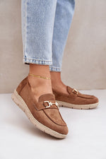 Mokkasiner til dame med overdel og gitter - Økosemskede til dame fra MS StyleHaven, laget av Viskose; polyester; Polyamid, farge beige, størrelse 36, med long ermer, perfekt til dress; casual