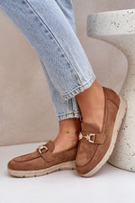 Mokkasiner til dame med overdel og gitter - Økosemskede til dame fra MS StyleHaven, laget av Viskose; polyester; Polyamid, farge beige, størrelse 38, med long ermer, perfekt til dress; casual