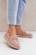 Mokkasiner til dame med overdel og gitter - Økosemskede til dame fra MS StyleHaven, laget av Viskose; polyester; Polyamid, farge beige, størrelse 39, med long ermer, perfekt til dress; casual