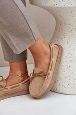 Mokkasiner til dame med sløyfe til dame fra MS StyleHaven, laget av Viskose; polyester; Polyamid, farge Brun, størrelse 41, med long ermer, perfekt til casual; dress