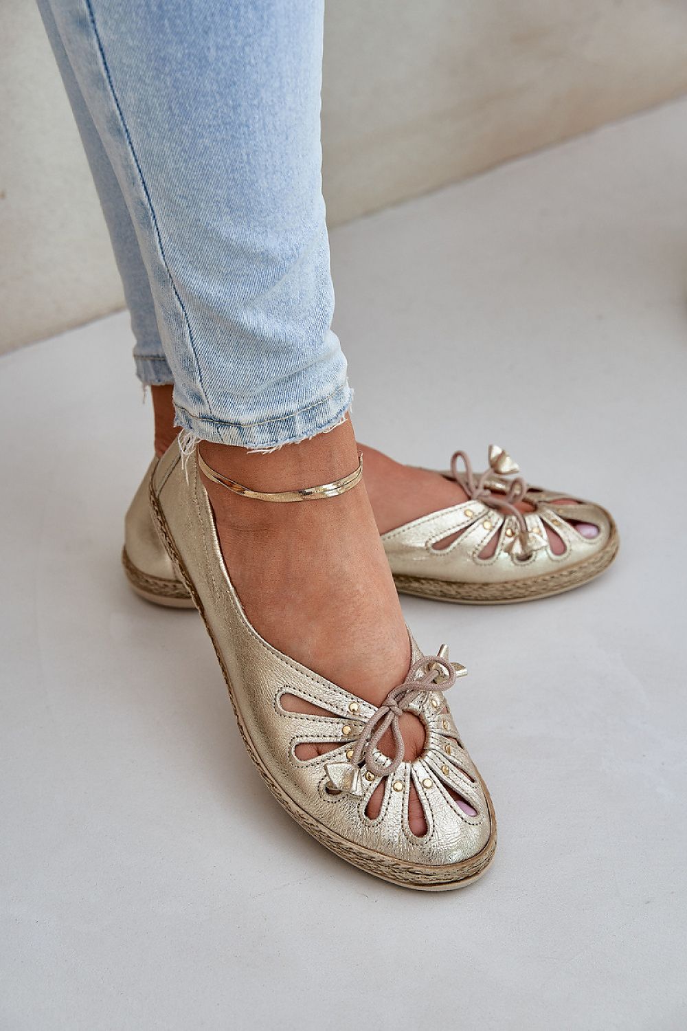 ballerina-sko Step in style til dame fra MS StyleHaven, laget av Bomull; polyester, med detaljer i faux-leather, farge Gul, størrelse 36, med 45720 ermer, hælhøyde low; flat, skostørrelse 36; 37; 38; 39; 40; 41, perfekt til casual; dress