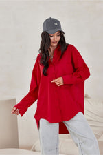 Sienna Plus Size-skjorte – asymmetrisk snitt og klassiske detaljer fra MS StyleHaven, størrelse one-size-fits-all, med long, bukselengde long, kjolelengde mini, kjolestil wrap; a-line